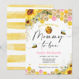 Honungsbin Babyskor Solrosblommor Mamma till bin Inbjudningar