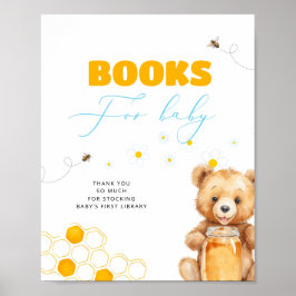 Honungsbin Bear Baby Shower Bokar för Baby Poster