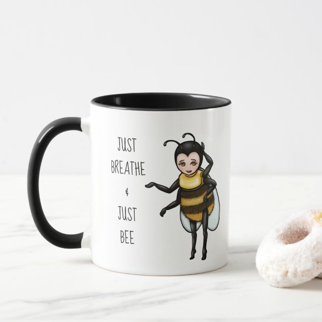 Honungsbin Breathe & Just Bee Mugg (Med munk)