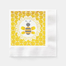 Honungsbin Bumblebee Theter Baby Shower Napkins Pappersservett