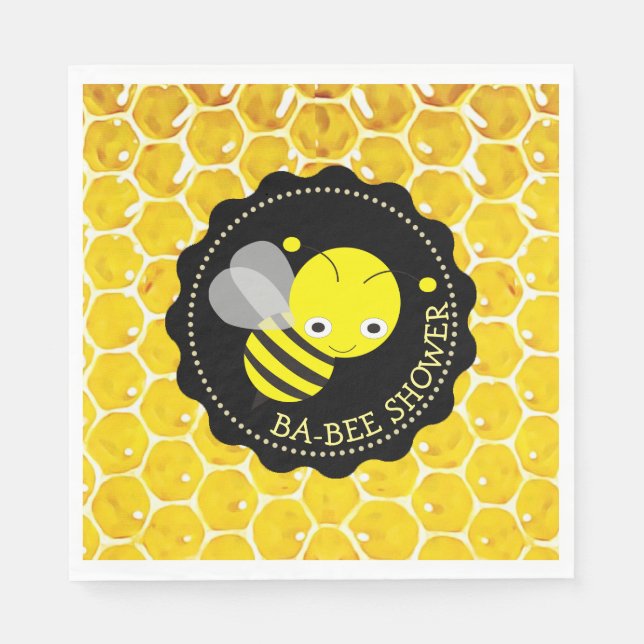 Honungsbin Bumblebee ThLED Babee Shower Napkins Pappersservett (Framsidan)