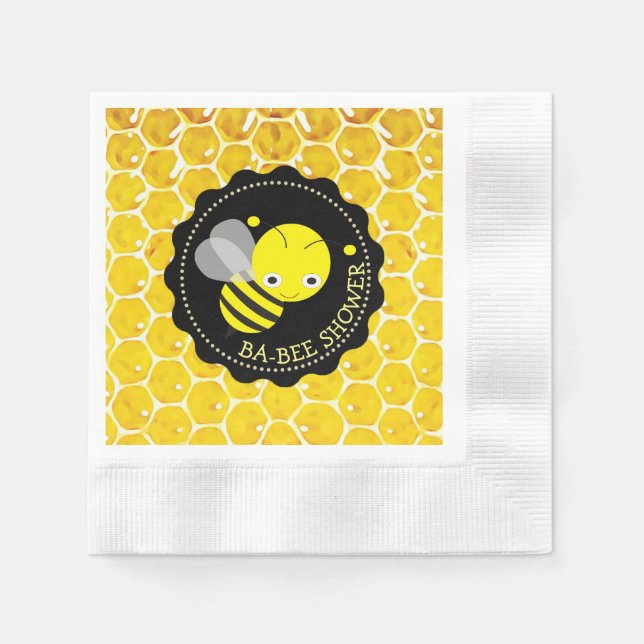 Honungsbin Bumblebee ThLED Babee Shower Napkins Pappersservett (Framsidan)