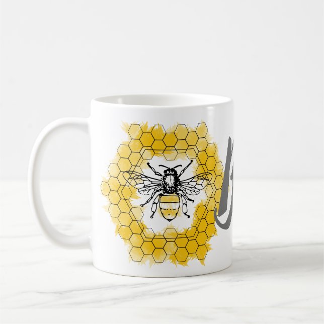 Honungsbin Bumblebi trendig sommar och vår Kaffemugg (Vänster)