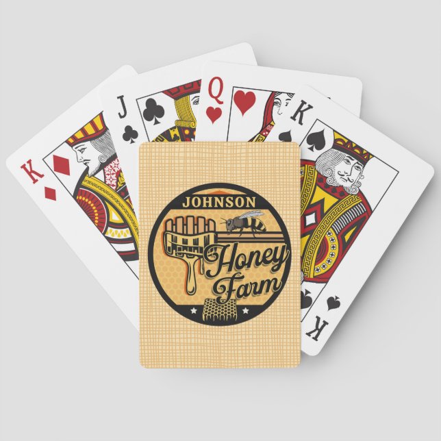 Honungsbin Farm Personlig NAMN Sweet Beehive Casinokort (Baksidan)
