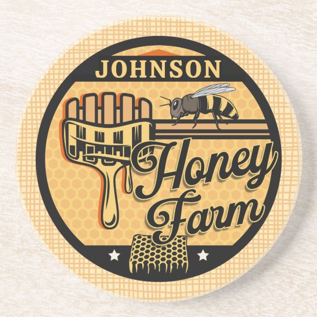 Honungsbin Farm Personlig NAMN Sweet Beehive Underlägg (Framsidan)