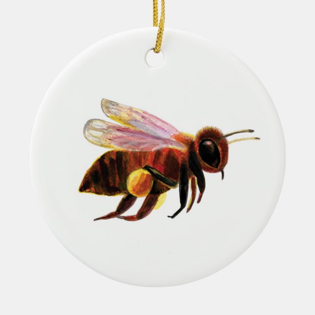 Honungsbin Flies Julgransprydnad Keramik (Framsidan)
