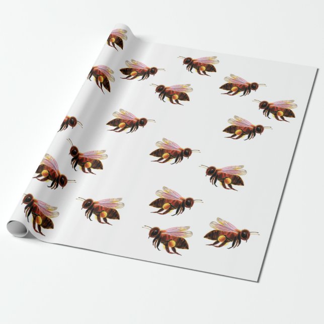 Honungsbin Flies Presentpapper (Utrullad)
