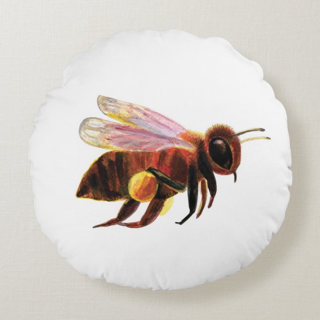 Honungsbin Flies Rund Kudde (Framsidan)