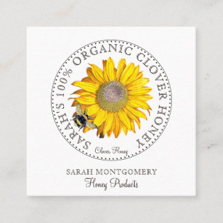 Honungsbin Flower honey Products Square Business C Fyrkantigt Visitkort