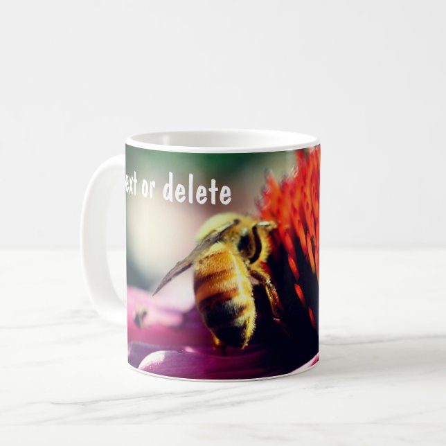 Honungsbin Flower Personlig Kaffemugg (Framsida vänster)