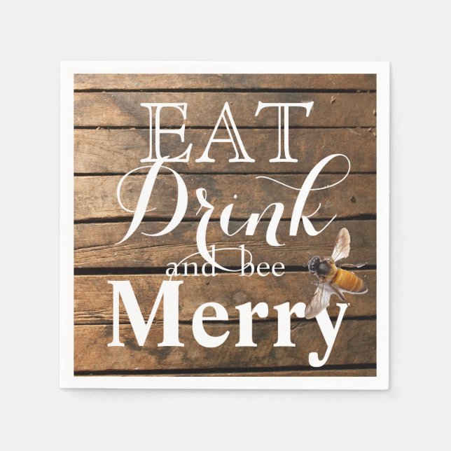 Honungsbin från land rustic-ladugården pappersservett (Framsidan)