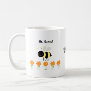 Honungsbin Gift för eget namn för frukost/Make Kaffemugg