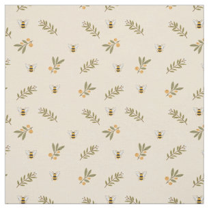 Honungsbin Greenery Pastel Almond Tyg