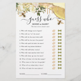 Honungsbin Guessing Baby Shower-spel
