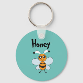 Honungsbin Gult Black Cute Summer Nyckelring