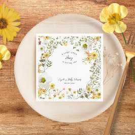 Honungsbin Gult Wildblomma, sommarbabystövel Pappersservett