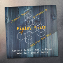 Honungsbin hexagon ・ Anpassningsbarna Blå trä stru