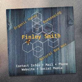 Honungsbin hexagon ・ Anpassningsbarna Blå trä stru