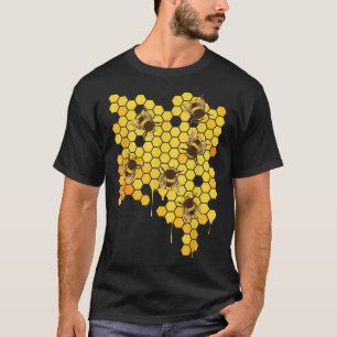 Honungsbin Hive Honeycomb Biodlingsbiodlare T Shirt
