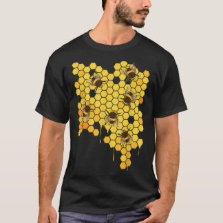 Honungsbin Hive Honeycomb Biodlingsbiodlare T Shirt