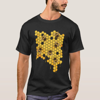 Honungsbin Hive Honeycomb Biodlingsbiodlare T Shirt