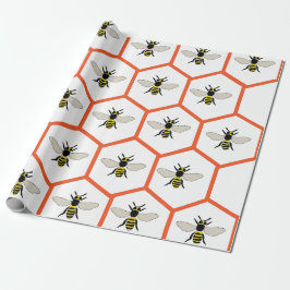 Honungsbin Honeycomb Birthday Baby Shower Presentpapper
