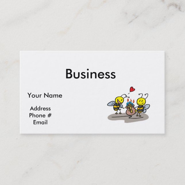 Honungsbin i lycklig visitkort (Framsida)