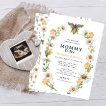Honungsbin - inbjudan till Bee Baby Shower-Mamma |