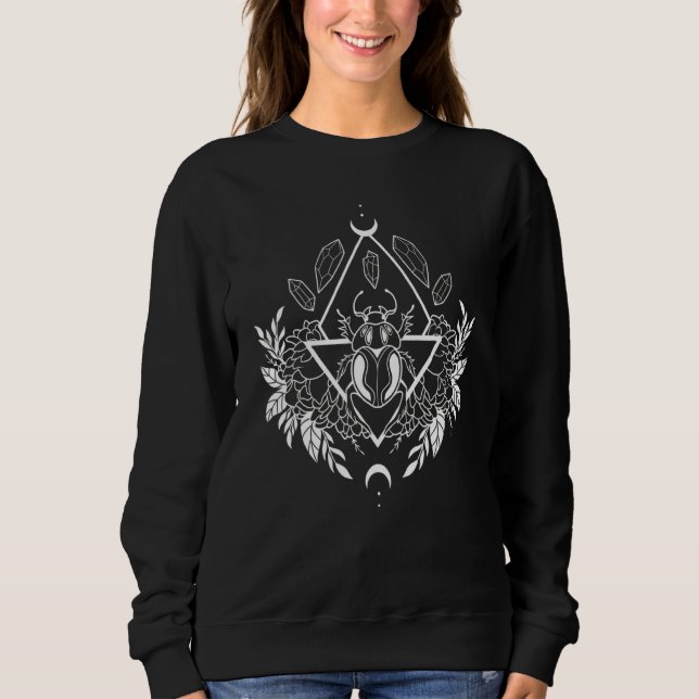 Honungsbin Måne Phases Crystals Gothic Punk Stil T Shirt (Framsida)