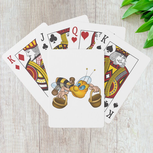Honungsbin med Basket Roligt Busy Bee Illustration Casinokort (Skapare uppladdad)