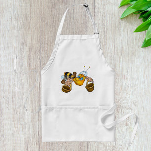Honungsbin med Basket Roligt Busy Bee Illustration Förkläde