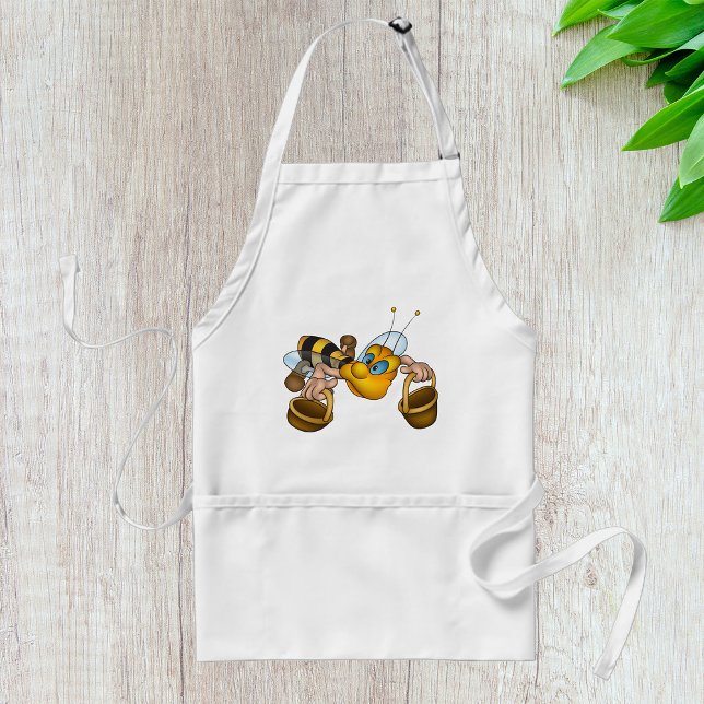 Honungsbin med Basket Roligt Busy Bee Illustration Förkläde (Skapare uppladdad)