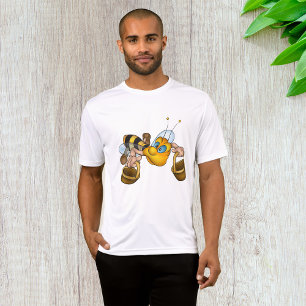 Honungsbin med Basket Roligt Busy Bee Illustration T Shirt