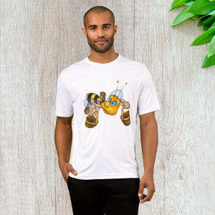 Honungsbin med Basket Roligt Busy Bee Illustration T Shirt