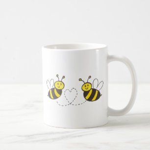 Honungsbin med hjärta kaffemugg