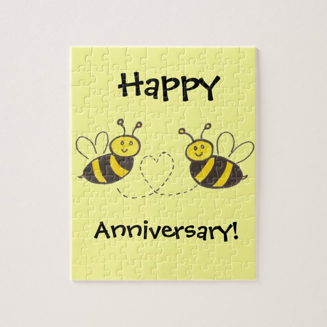 Honungsbin med hjärta pussel (Vertikal)