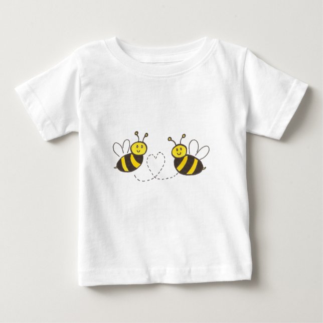 Honungsbin med hjärta t-shirt (Framsida)