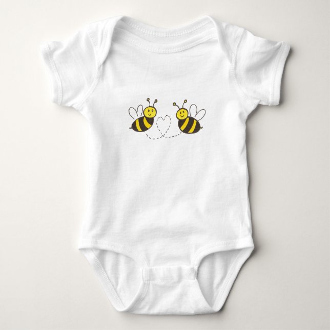 Honungsbin med hjärta tee shirt (Framsida)
