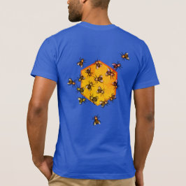 Honungsbin med orange gult hexagon teckning art t shirt
