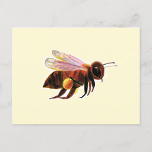 Honungsbin med pollen Basket Illustration Helg Vykort