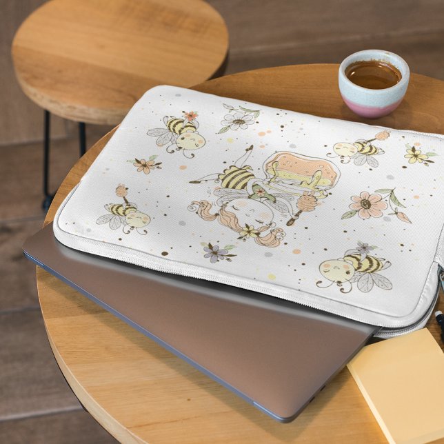 Honungsbin, mjölk och Baby-bin i sjölösa Mönster Laptop Fodral (Skapare uppladdad)