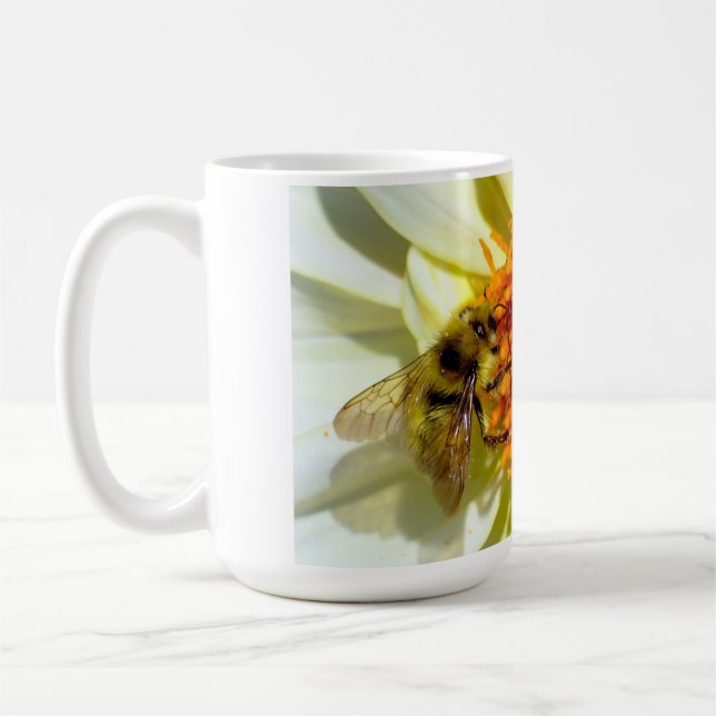 Honungsbin och blomkaffe mugg. kaffemugg (Vänster)