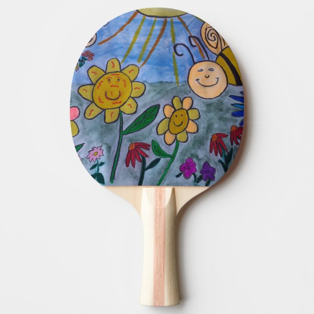 Honungsbin och blommor pingisracket (Framsidan)
