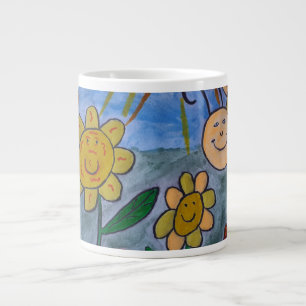 Honungsbin och blommor, stora Mugg Jumbo Mugg