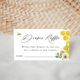 Honungsbin och Daisy Diaper Raffle Biljett Baby Sh Tilläggskort