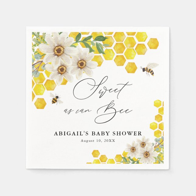 Honungsbin och Daisy Söta som kan vara babyskor Pappersservett (Framsidan)