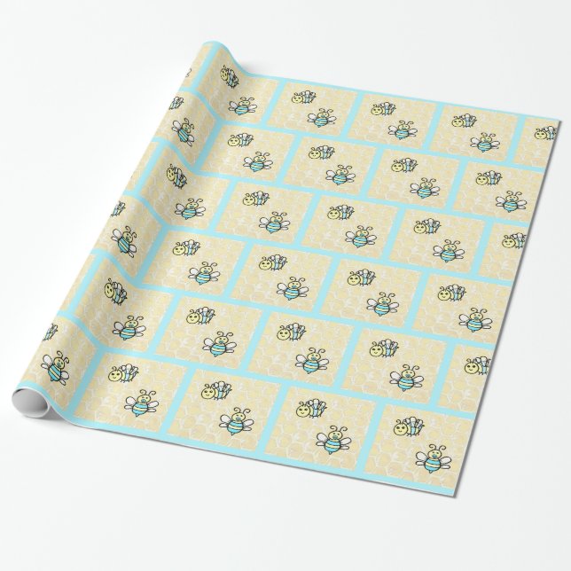 Honungsbin och Honeycomb Baby Shower eller Birthda Presentpapper (Utrullad)
