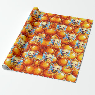 Honungsbin och Honeycomb Baby Shower Presentpapper