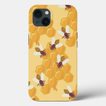 Honungsbin och Honeycomb Design Fodral-Mate iPhone