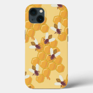 Honungsbin och Honeycomb Design Fodral-Mate iPhone